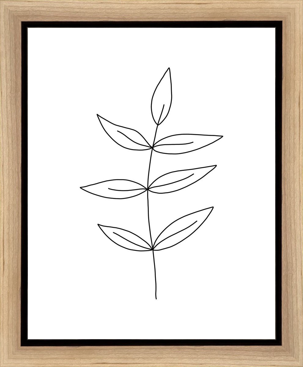 Minimalist Leaves White Gallery Wrap