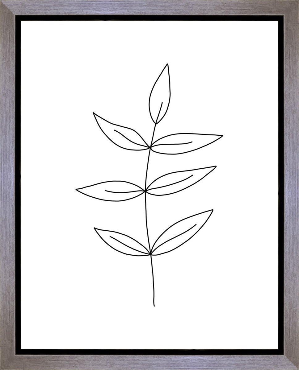 Minimalist Leaves White Gallery Wrap