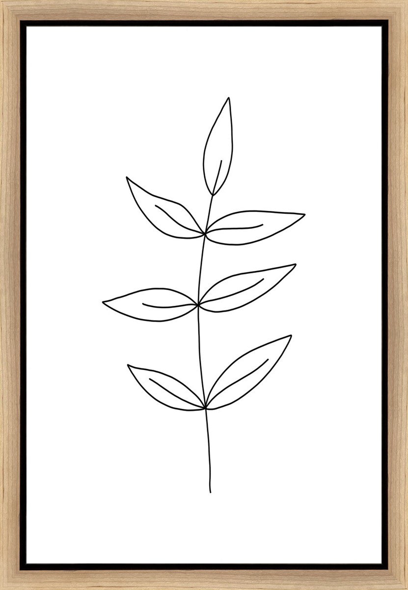 Minimalist Leaves White Gallery Wrap