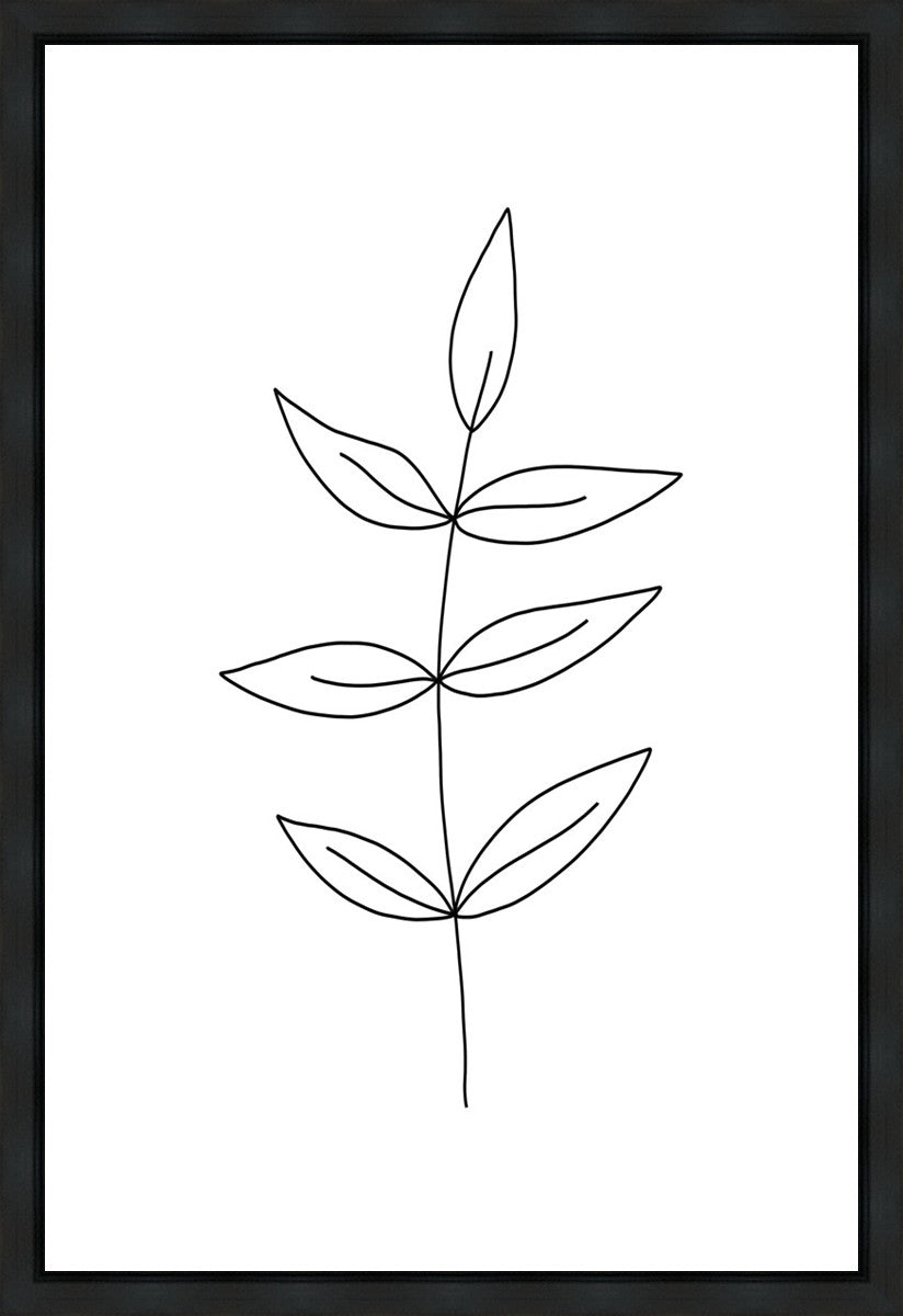 Minimalist Leaves White Gallery Wrap