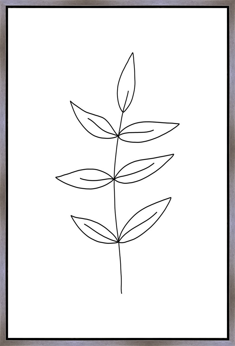 Minimalist Leaves White Gallery Wrap