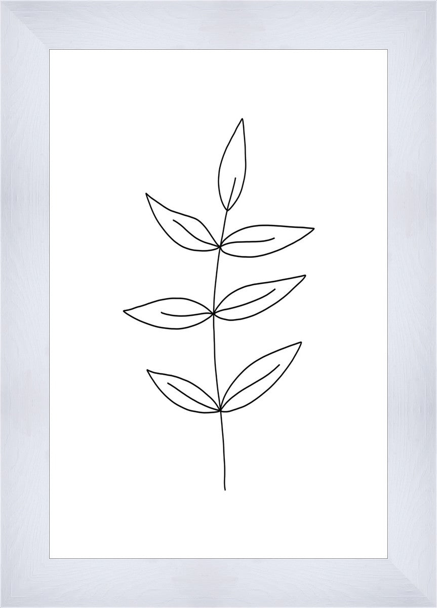 Minimalist Leaves White