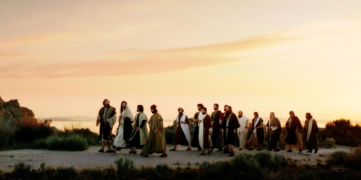 And His Disciples Follow Him Gallery Wrap