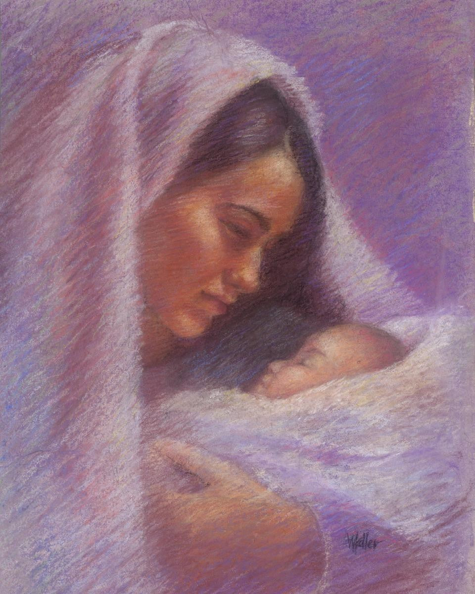 Mary & Jesus Pastel Gallery Wrap