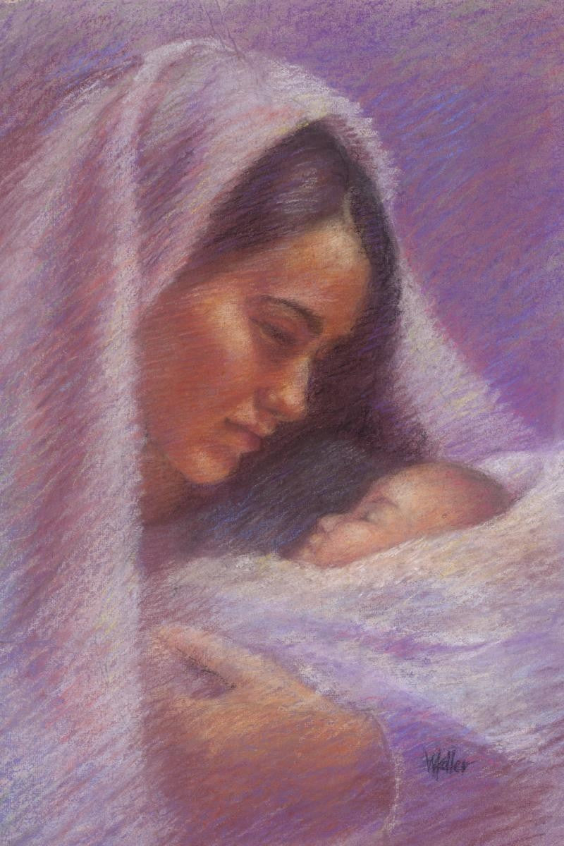 Mary & Jesus Pastel Gallery Wrap