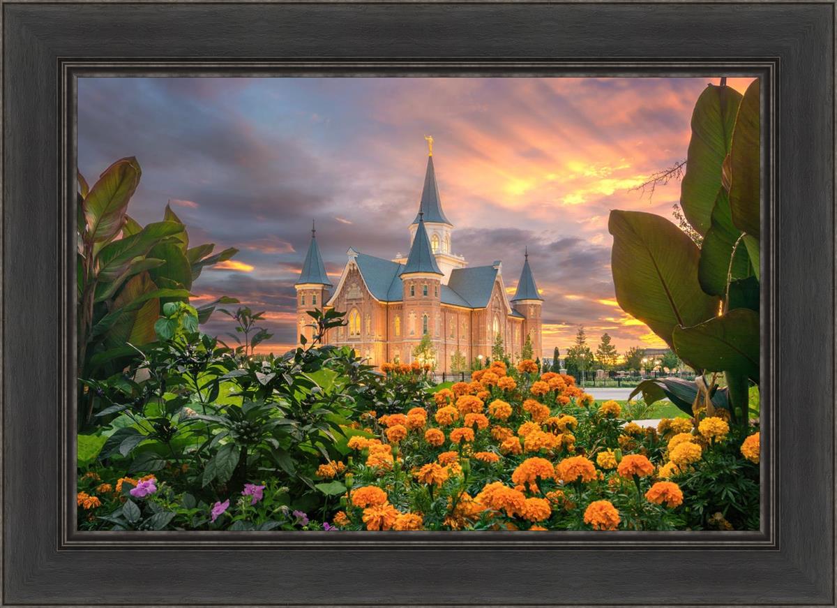 Provo City Center Temple Orange Flowers