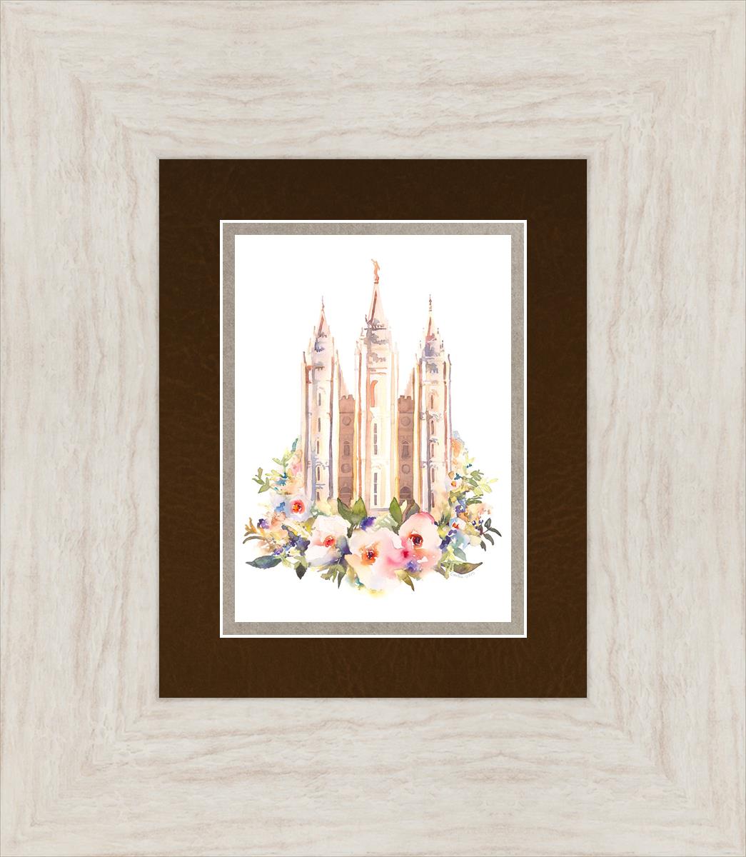 Salt Lake City Temple Floral Watercolor