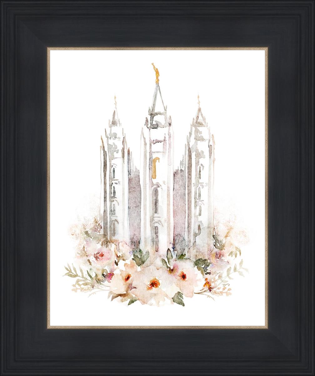 Salt Lake City Temple Floral Textured