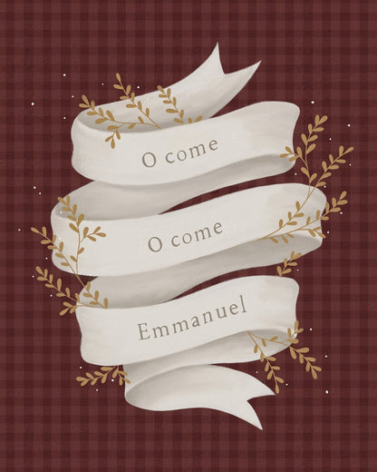 O Come Emmanuel Red Gallery Wrap