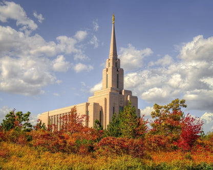 Oquirrh Mtn. Utah Temple Fall Colors Gallery Wrap