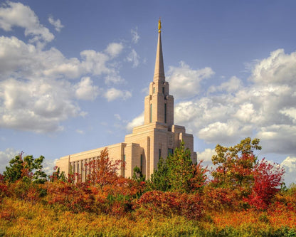 Oquirrh Mtn. Utah Temple Fall Colors Gallery Wrap