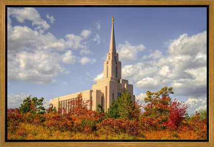 Oquirrh Mtn. Utah Temple Fall Colors Gallery Wrap
