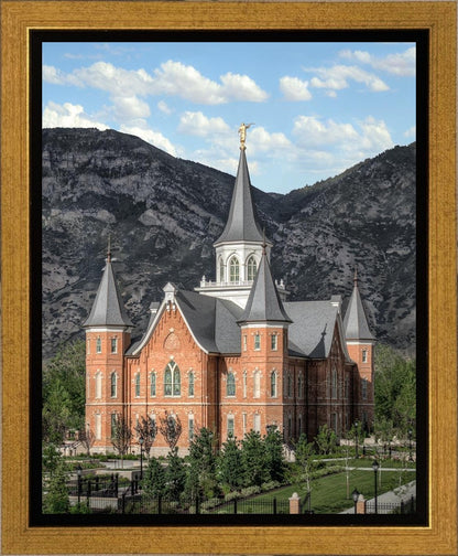 Provo City Center Utah Temple Y Mountain Portrait Gallery Wrap