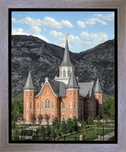Provo City Center Utah Temple Y Mountain Portrait Gallery Wrap