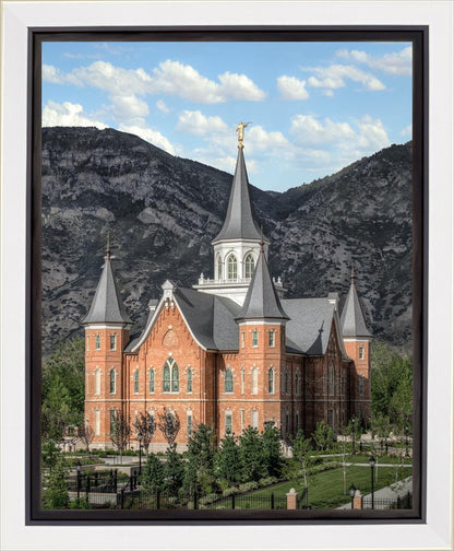 Provo City Center Utah Temple Y Mountain Portrait Gallery Wrap