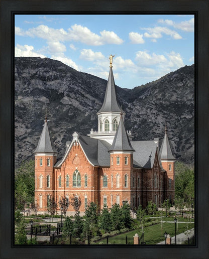 Provo City Center Utah Temple Y Mountain Portrait Gallery Wrap