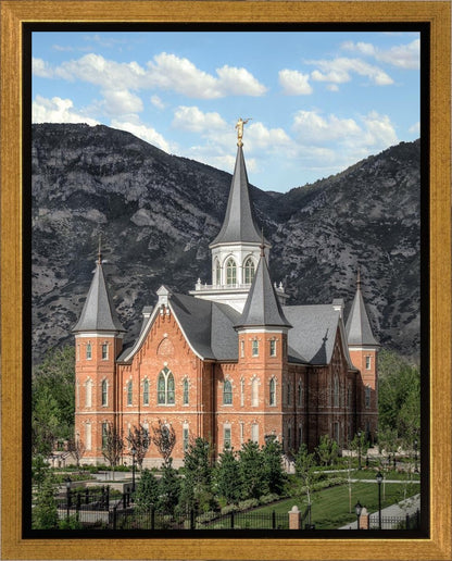 Provo City Center Utah Temple Y Mountain Portrait Gallery Wrap