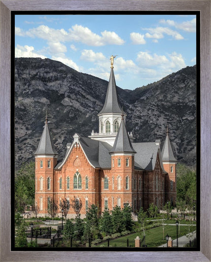 Provo City Center Utah Temple Y Mountain Portrait Gallery Wrap