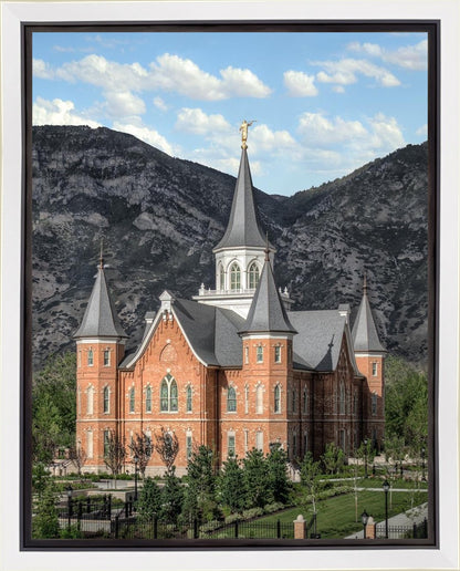 Provo City Center Utah Temple Y Mountain Portrait Gallery Wrap