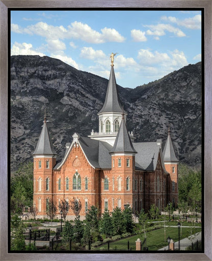 Provo City Center Utah Temple Y Mountain Portrait Gallery Wrap