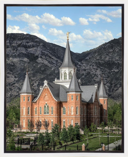 Provo City Center Utah Temple Y Mountain Portrait Gallery Wrap