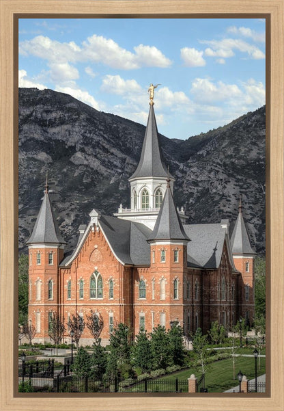 Provo City Center Utah Temple Y Mountain Portrait Gallery Wrap