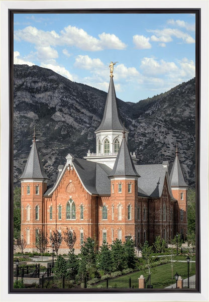 Provo City Center Utah Temple Y Mountain Portrait Gallery Wrap