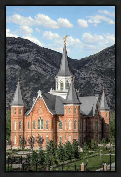 Provo City Center Utah Temple Y Mountain Portrait Gallery Wrap