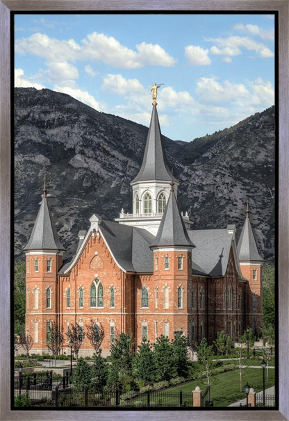 Provo City Center Utah Temple Y Mountain Portrait Gallery Wrap