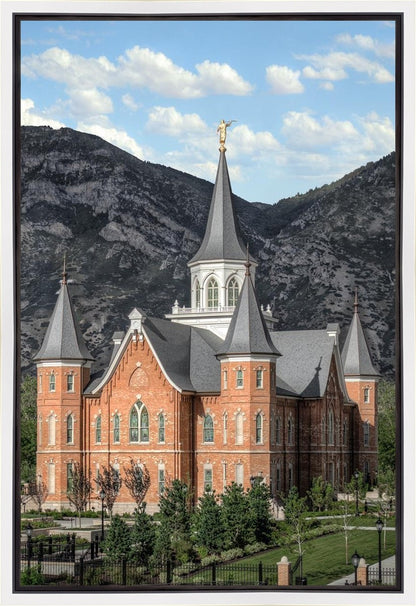 Provo City Center Utah Temple Y Mountain Portrait Gallery Wrap
