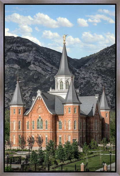 Provo City Center Utah Temple Y Mountain Portrait Gallery Wrap