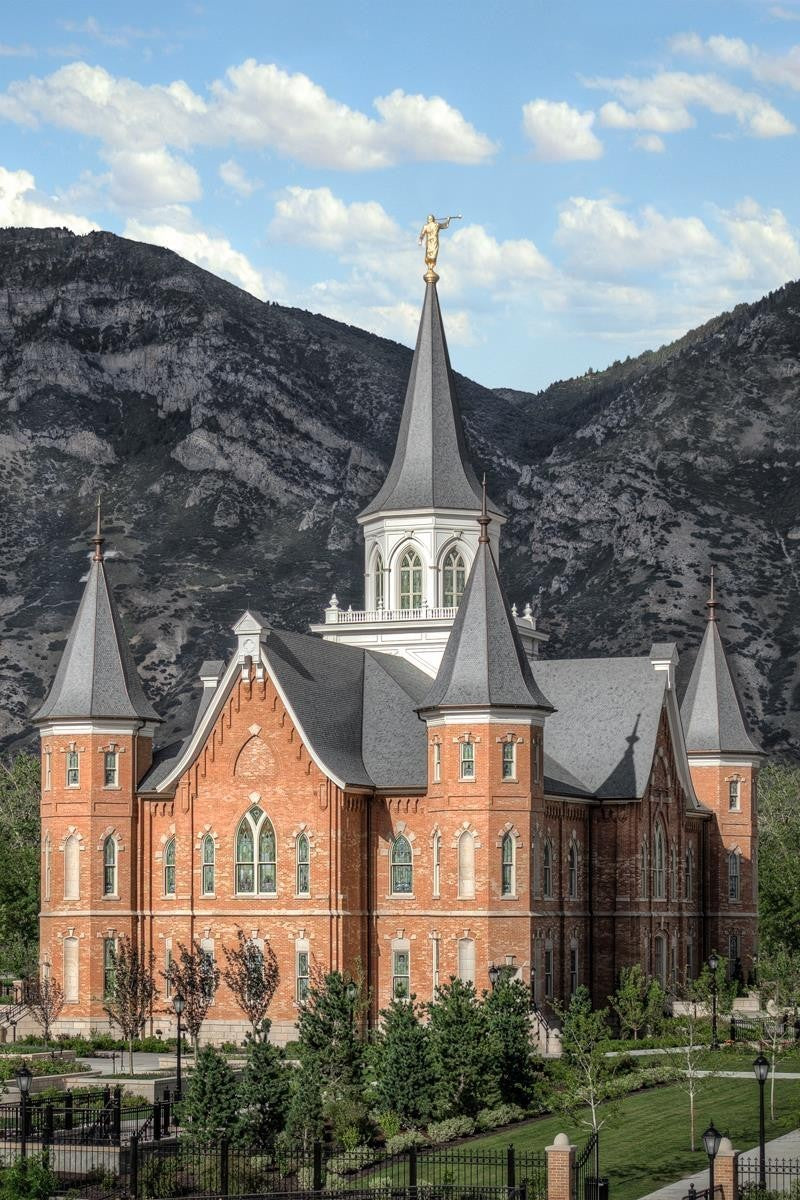 Provo City Center Utah Temple Y Mountain Portrait Gallery Wrap