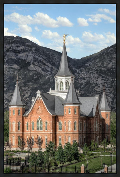 Provo City Center Utah Temple Y Mountain Portrait Gallery Wrap