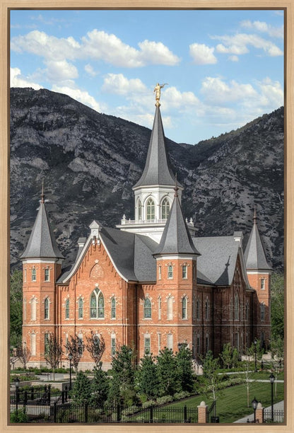 Provo City Center Utah Temple Y Mountain Portrait Gallery Wrap