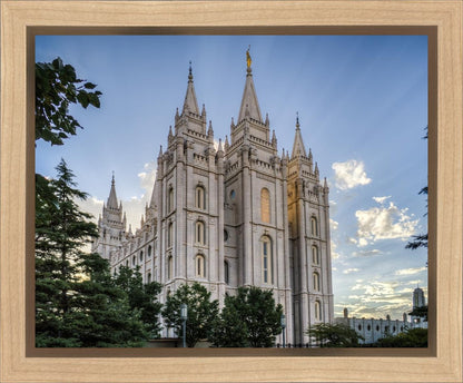 Salt Lake City Utah Temple Rays of Light Gallery Wrap