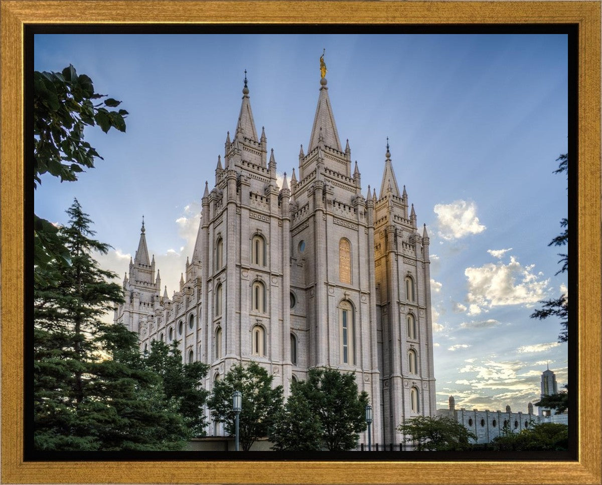Salt Lake City Utah Temple Rays of Light Gallery Wrap