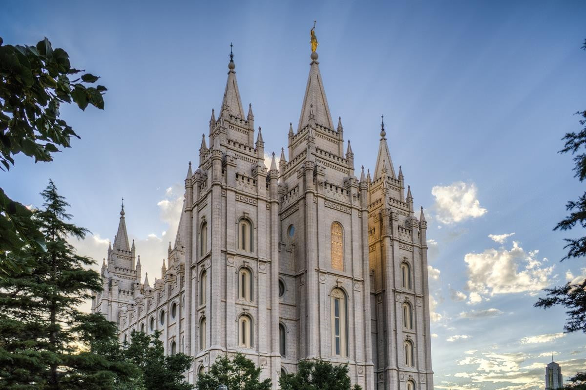 Salt Lake City Utah Temple Rays of Light Gallery Wrap