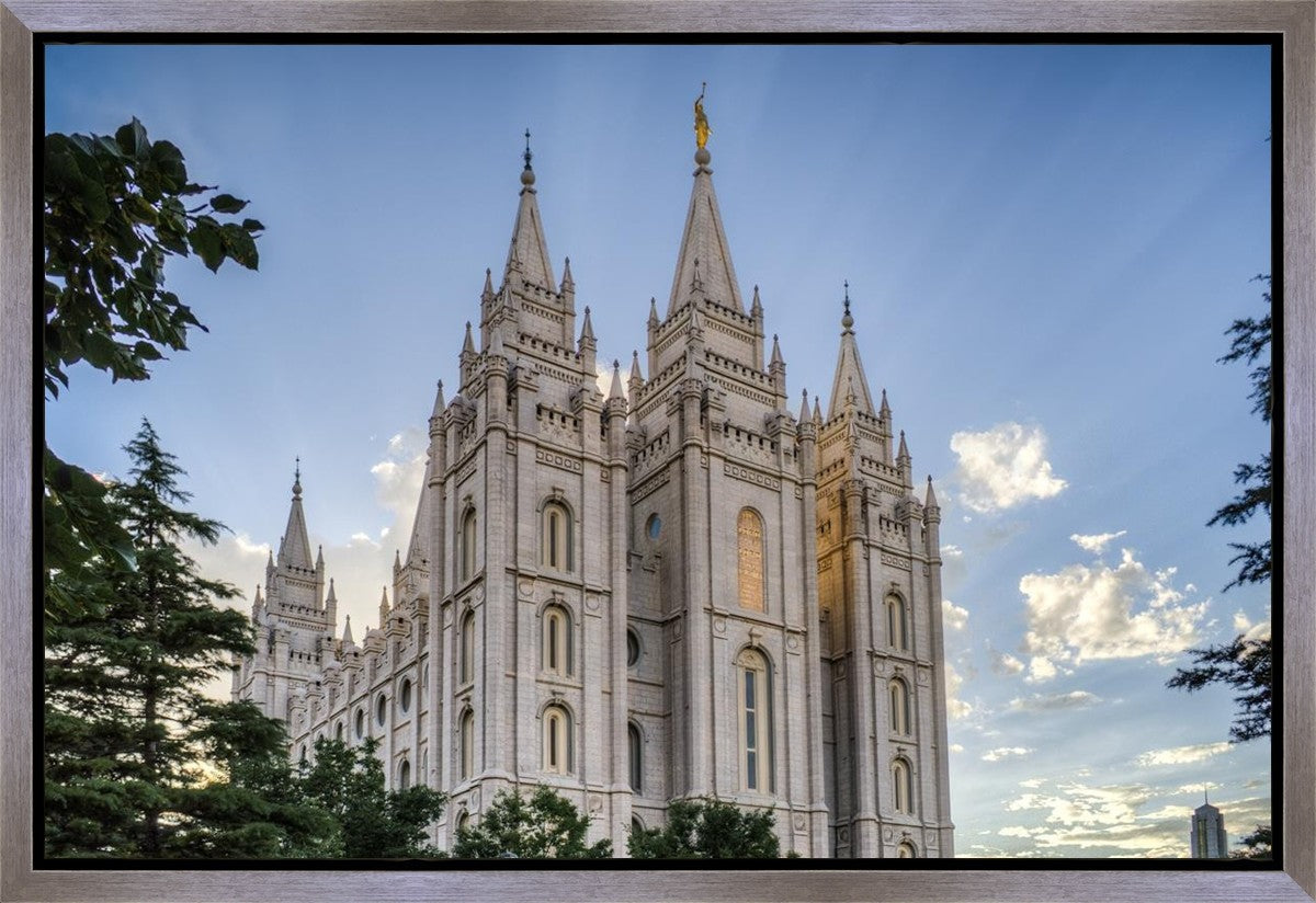 Salt Lake City Utah Temple Rays of Light Gallery Wrap