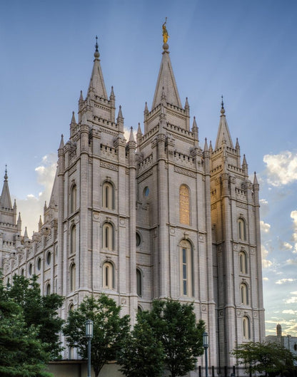 Salt Lake City Utah Temple Rays of Light Portrait Gallery Wrap