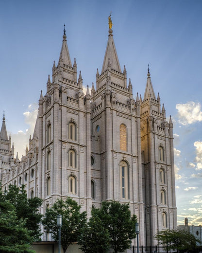 Salt Lake City Utah Temple Rays of Light Portrait Gallery Wrap