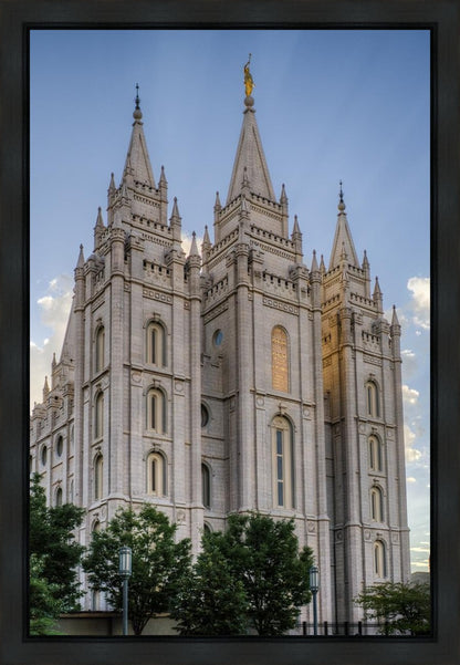 Salt Lake City Utah Temple Rays of Light Portrait Gallery Wrap