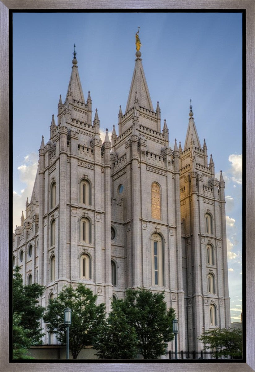 Salt Lake City Utah Temple Rays of Light Portrait Gallery Wrap