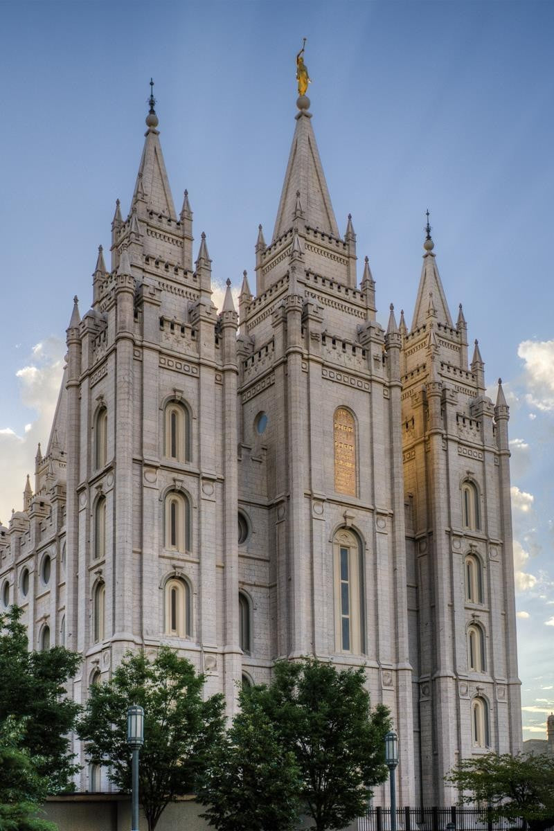Salt Lake City Utah Temple Rays of Light Portrait Gallery Wrap