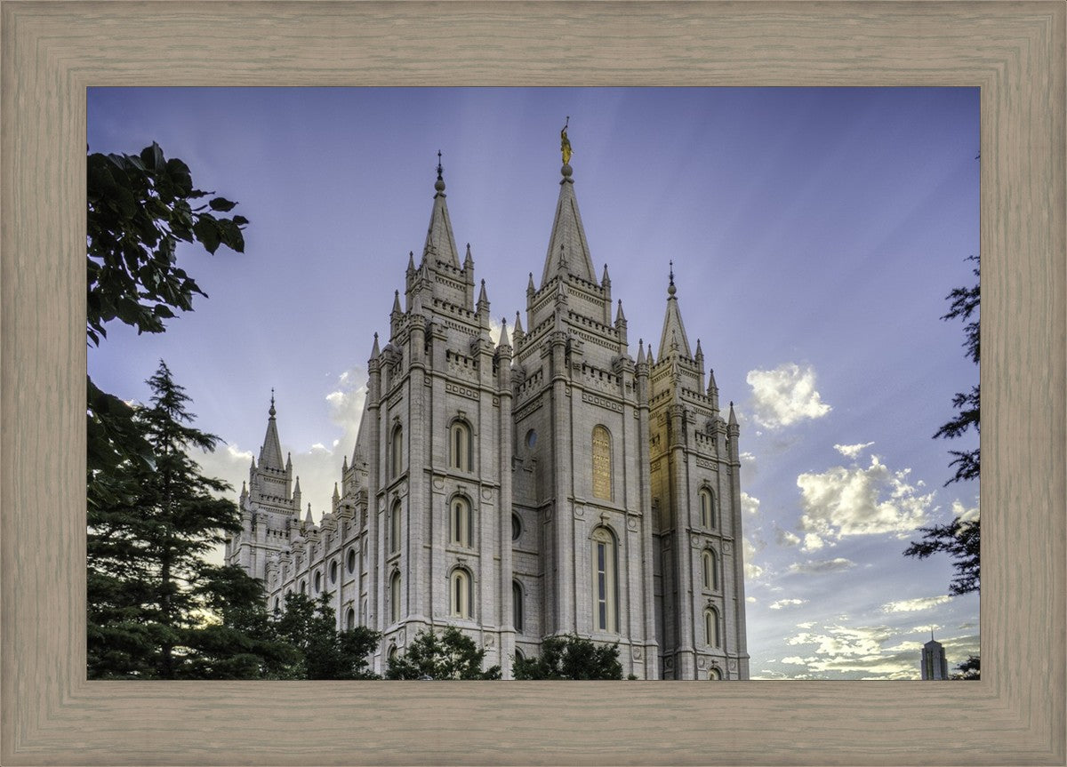 Salt Lake City Utah Temple Rays of Light Portrait