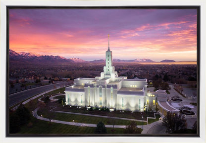 Mt Timpanogos Winter Sunset Aerial