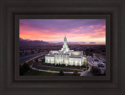 Mt Timpanogos Winter Sunset Aerial
