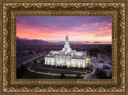 Mt Timpanogos Winter Sunset Aerial