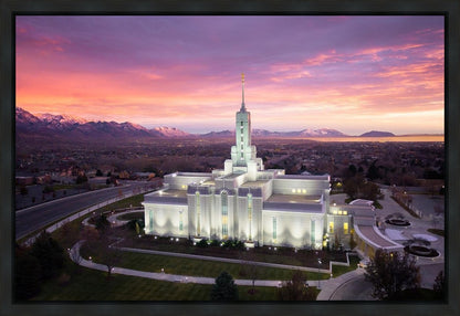 Mt Timpanogos Winter Sunset Aerial
