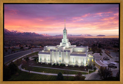 Mt Timpanogos Winter Sunset Aerial