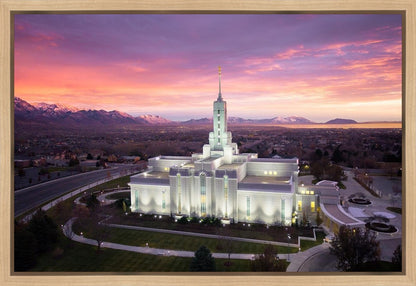 Mt Timpanogos Winter Sunset Aerial
